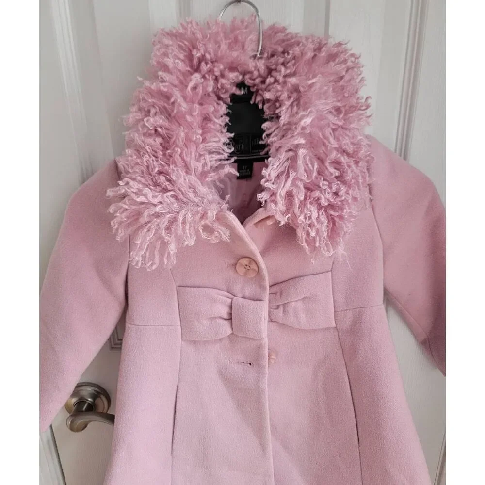 Rothschild Girl Fur Pink Coat 3T